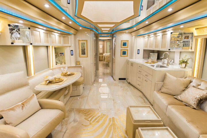 Luxury cream interior of a RV