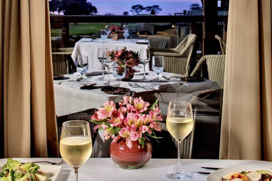Sunset view from a beautiful table at A.R. Valentien