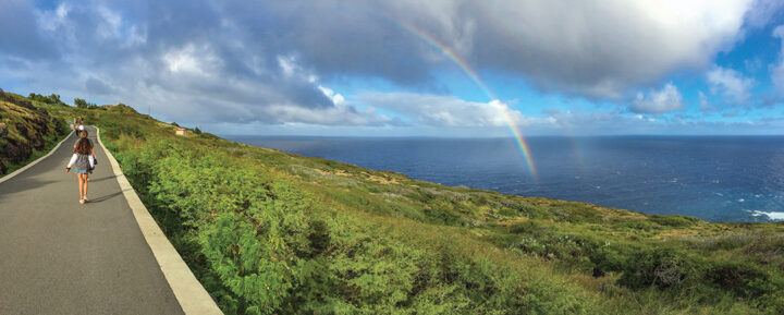 The walk to the Makapuu Lighthouse offers panoramic ocean views