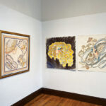 Gallery view of 3 art pieces by Zandra Rhodes