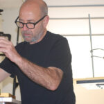 Peter Dingli working in his studio on sculptures