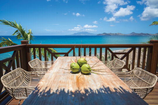 Tropical views from this Paradise Beach Nevis villa would make a beautiful backdrop to your "home office"