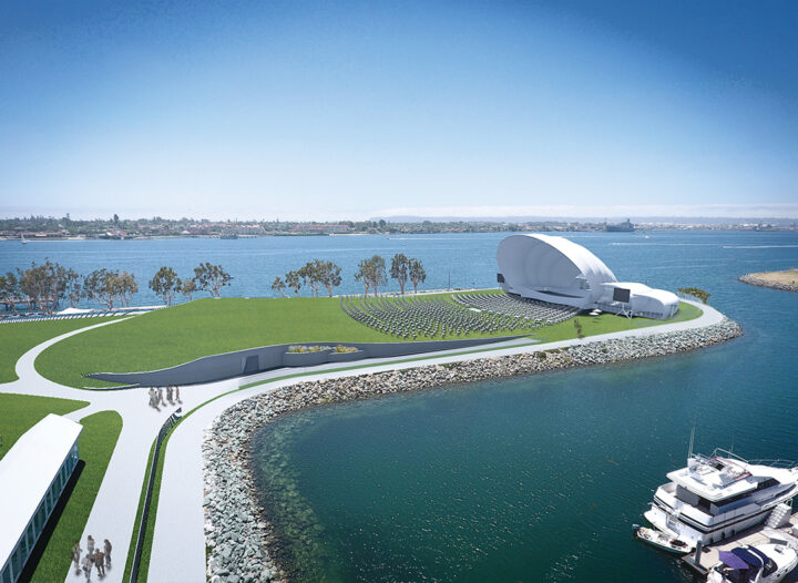 Rendering of The Shell, San Diego Symphony’s new permanent outdoor venue on the bay