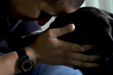 A video still of Shelter to Soldier USMC veteran and his rescued service dog