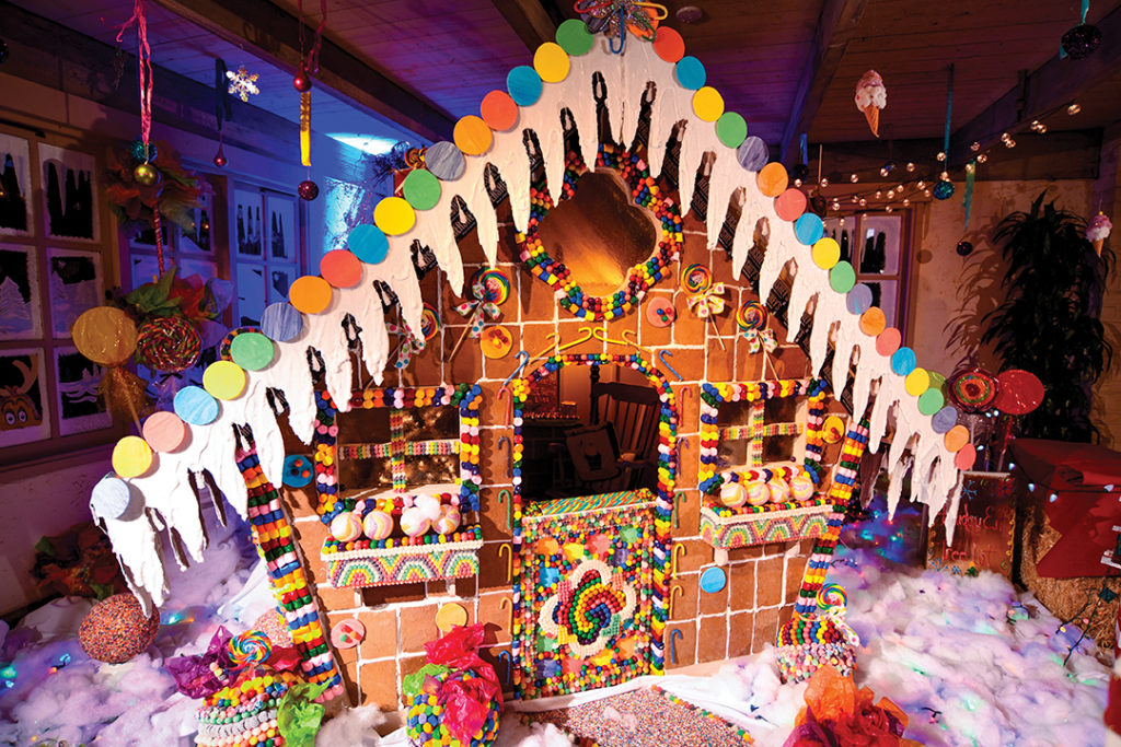 A life-size gingerbread house is on display at the Rancho Bernardo Inn