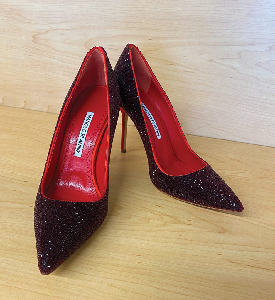 Add a bit of bling with these ruby red heels from Manolo Blahnik at MJH Studios. Dorothy would approve!