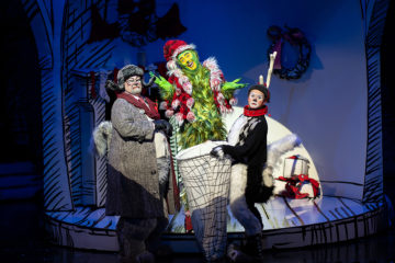 John Treacy Egan as Old Max, Andrew Polec as The Grinch, and Tommy Martinez as Young Max