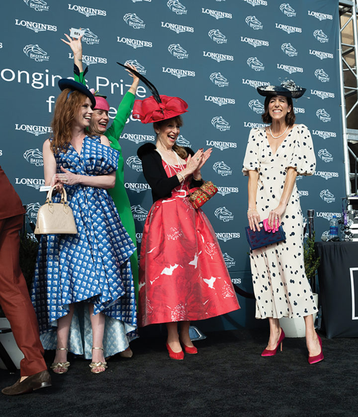 Laura MacDonald (far right), shown here with sister contestants, took top honors in the women’s category in the Longines Prize for Elegance