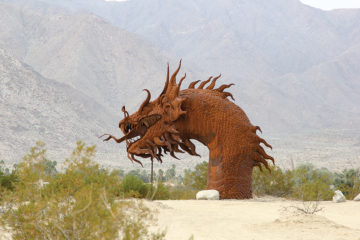 Dragon head sculpture in Borrego Springs