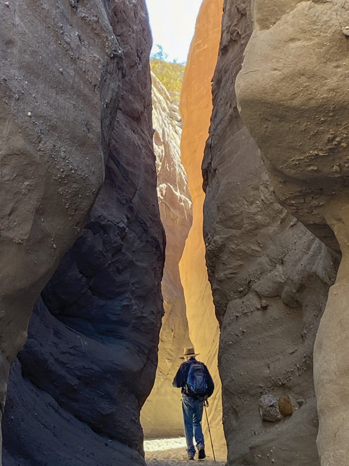 Man standing in Borrego Slot Canyon