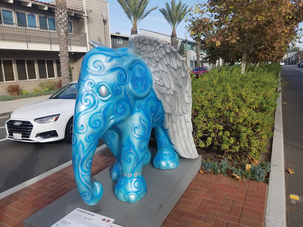 Blue elephant statue from The Elephant Parade