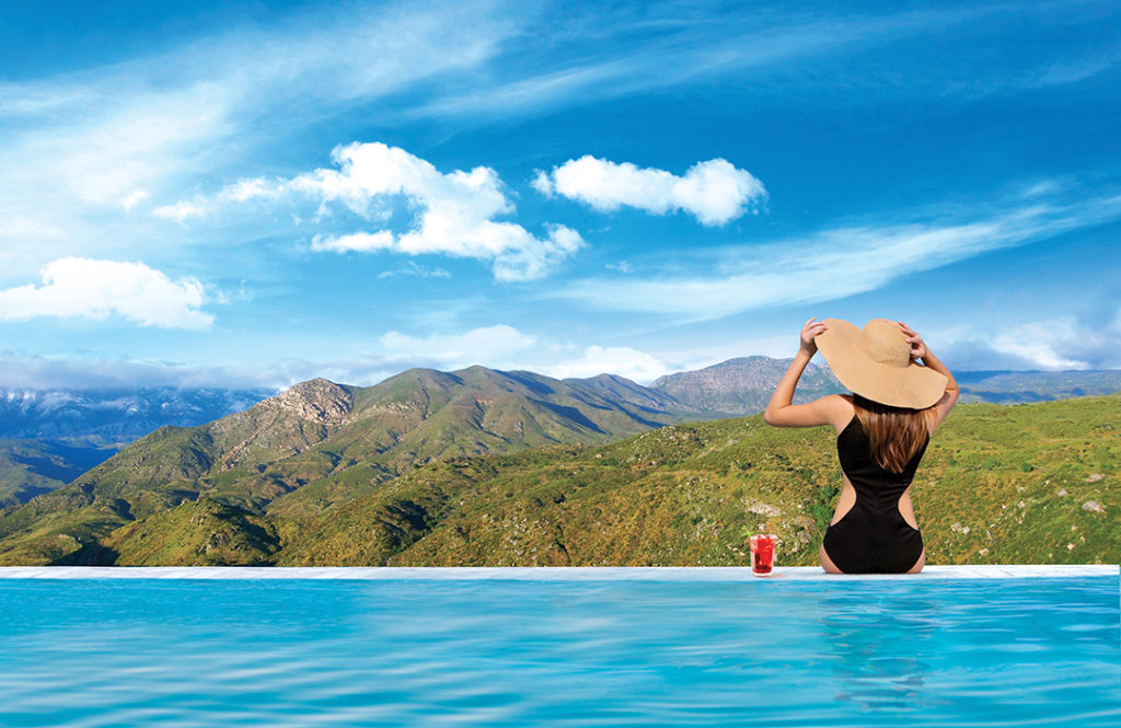 Valley View Casino & Hotel’s infinity pool offers a spectacular view of the beautiful Palomar Mountain Range