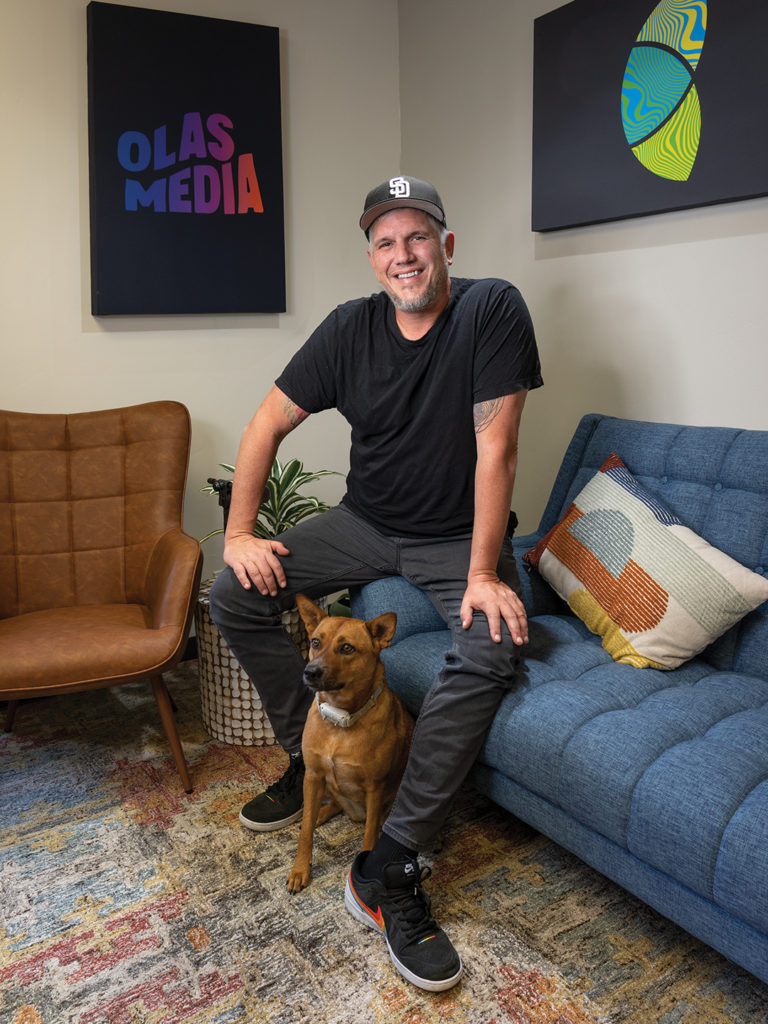 Chris Cantore with dog