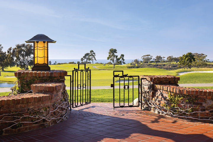 Views of the golf course and beyond at The Lodge at Torrey Pines