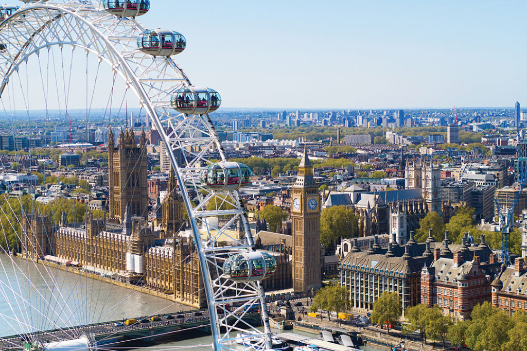 The best view of the city is from the glass pods on the London Eye