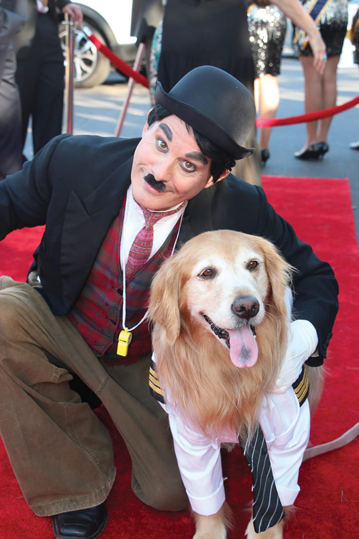 Kevin Weiler as Charlie Chaplin with Hachiko