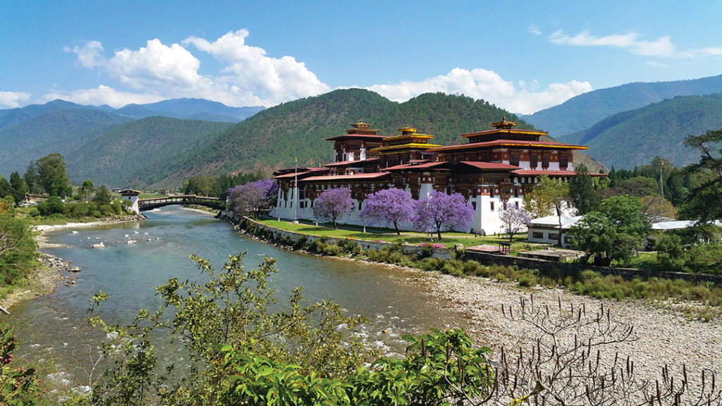 Two of Bhutan’s important rivers converge in front of the stunning Punakha Dzong