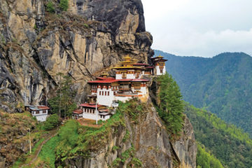 Tiger’s Nest Monastery sits on the side of a rocky cliff above the Paro Valley