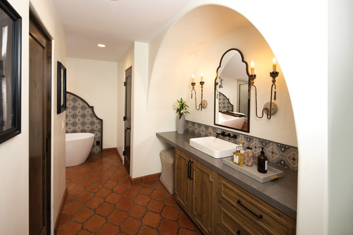 The master bath, one of Garcia’s favorite places, was designed with the help of Susan Wintersteen of Savvy Interiors