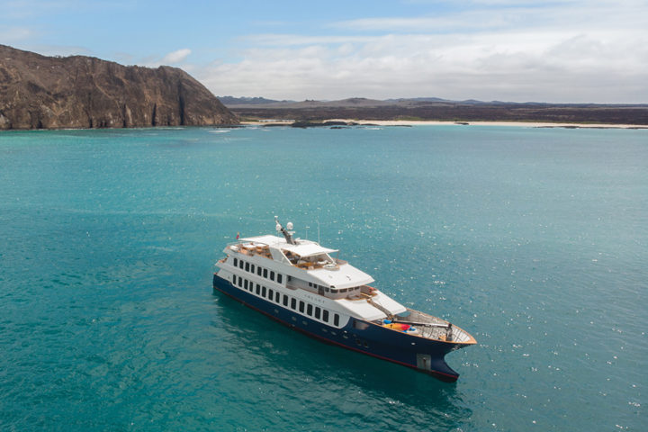 Origin is one of three identical Ecoventura yachts in the Galápagos