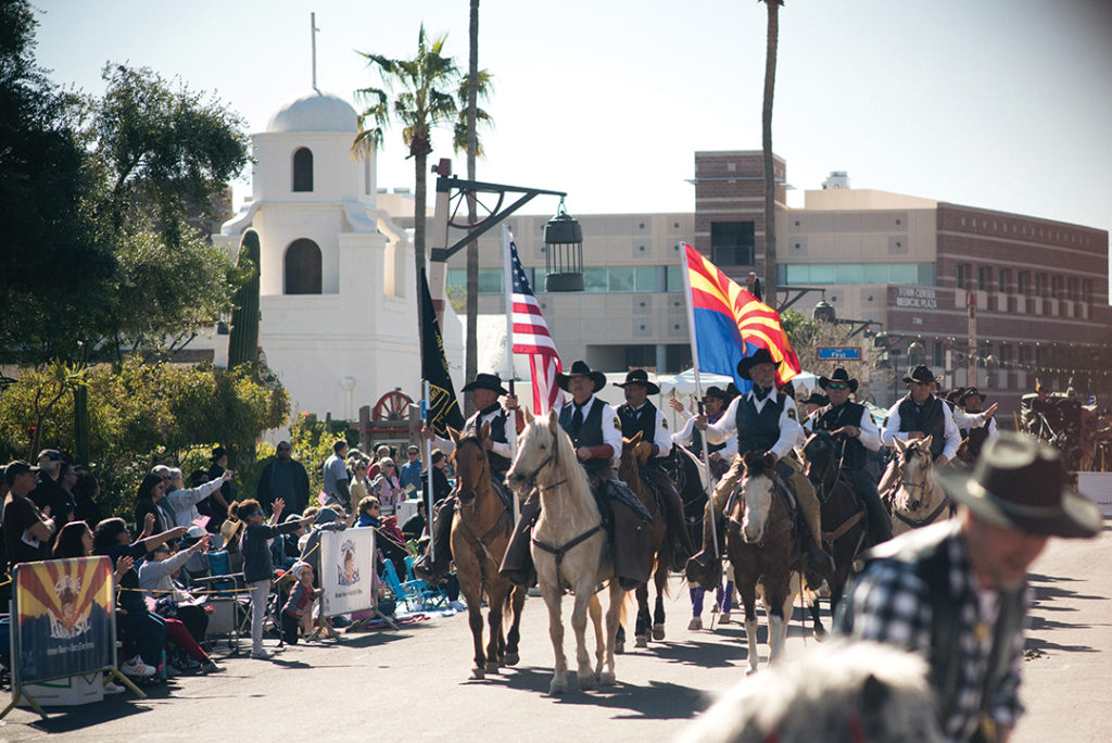 The annual Western Week in Old Town Scottsdale includes the Parada del Sol Parade and Trail’s End Festival