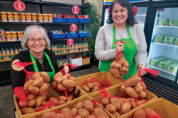 Corliss Vargo and Luz Salcido, Client-Choice Food Pantry volunteers