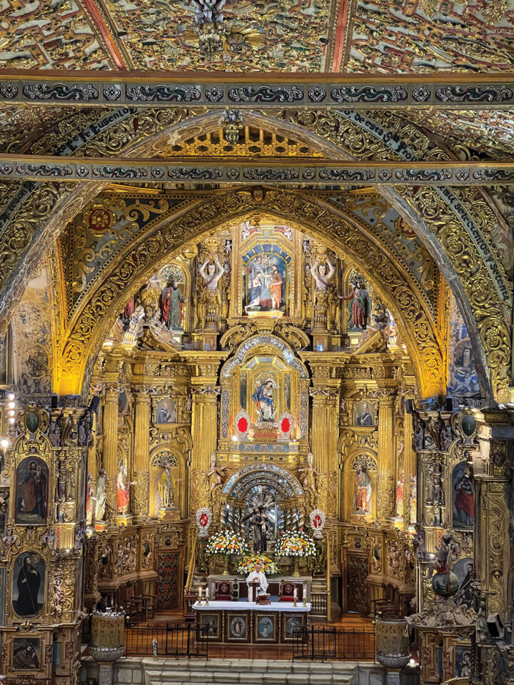 The Virgin of Quito is featured on the main altar of the San Francisco Church