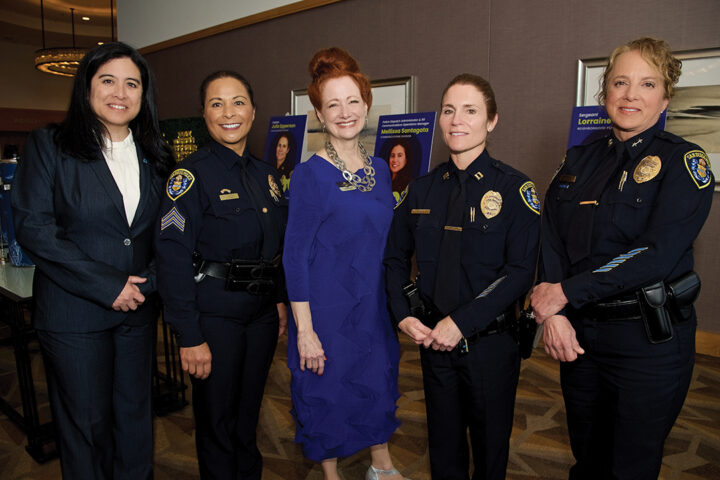 Mellissa Santagata, Sgt. Lorraine Tangog, Sara Napoli, Capt. Julie Epperson, and Asst. Chief Sandra Albrektsen