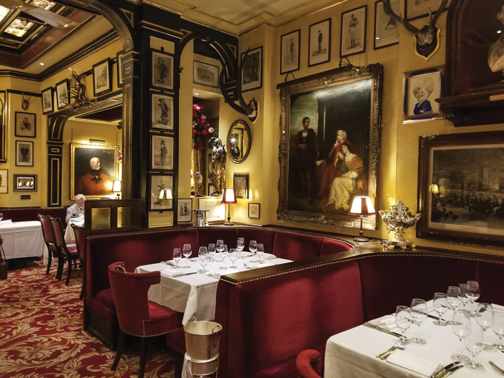 A culinary icon in London, Rules is well known for its classic decor and rich history