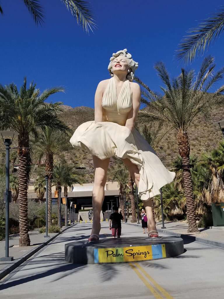 The 26-foot-tall Forever Marilyn lives on Museum Way in Palm Springs 