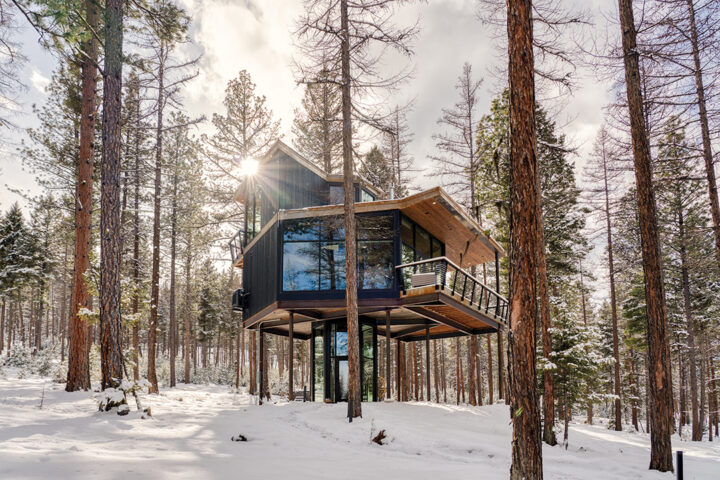 The Tree Haus sits 23 feet above ground for stunning, near-360-degree views