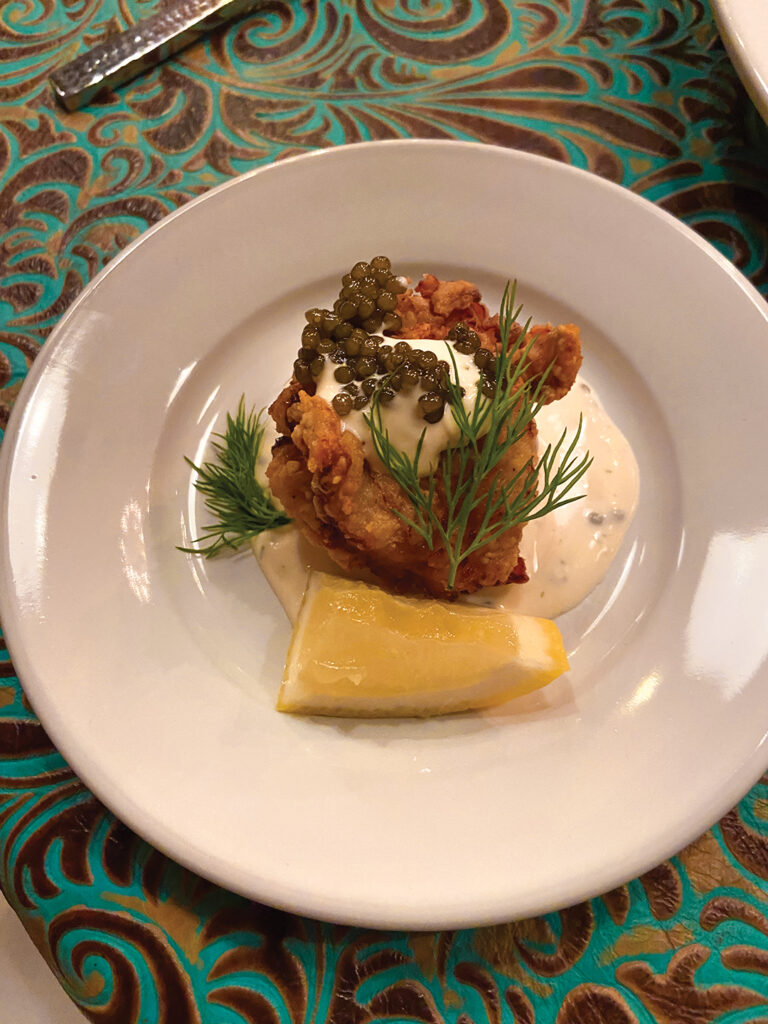 A dish at WinterFest is artfully presented and personally introduced by its chef-creator