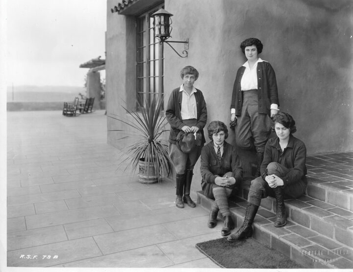 Architect Lilian Rice (left) with employees on The Inn’s steps