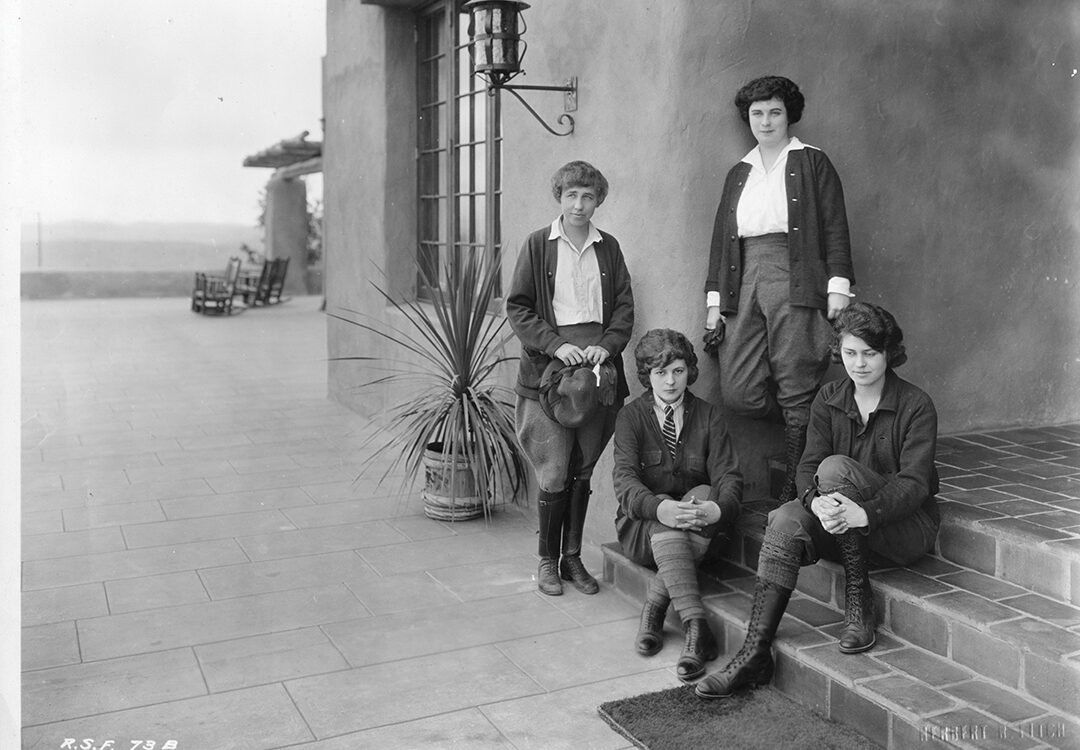 Architect Lilian J. Rice, at left, with employees on The Inn’s steps