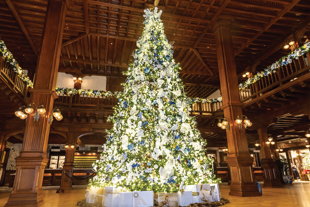 Everyone’s favorite sight at the Hotel del Coronado is the 21-foot decorated tree in the lobby