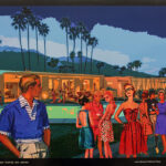 John Linthurst, Larry Gordy's Party, Palm Springs, CA 1961. Mixed media and hand painted digital photo c