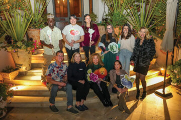 The Berry Good Food Foundation Board of Directors includes (standing): Mannah Gbeh, Christina Ng, Kendall Chavez, Meredith Cochran, Katherine Randall, Jessica Waite; (seated): John McCarthy, Jane Bills, Michelle Ciccarelli Lerach with her dog Frida, and Eden Hughes. Not photographed: Eileen Gregory and Shawnie Lurie