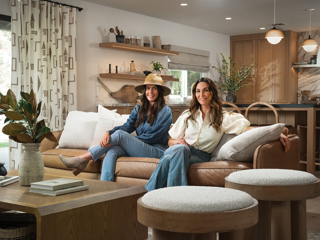 Michelle Bradford with longtime friend Lauren Valletta, founder, principal designer, and creative director of Valletta Design Group, in the Olivenhain home Bradford shares with her husband and two daughters