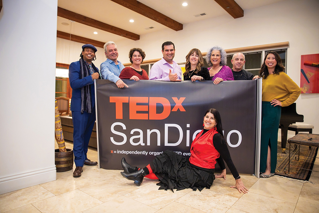TEDxSanDiego curator Audrey Jacobs (front) with the 2024 speakers lineup