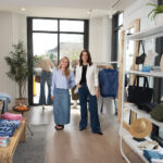 Meiselman (right) is wearing an Alex Mill “Janine” blazer, Enza Costa ribbed top, and Rag & Bone wide-leg jeans. Store manager Anastasia Lodato sports a striped shirt by Rag & Bone and a denim skirt from Rolla’s