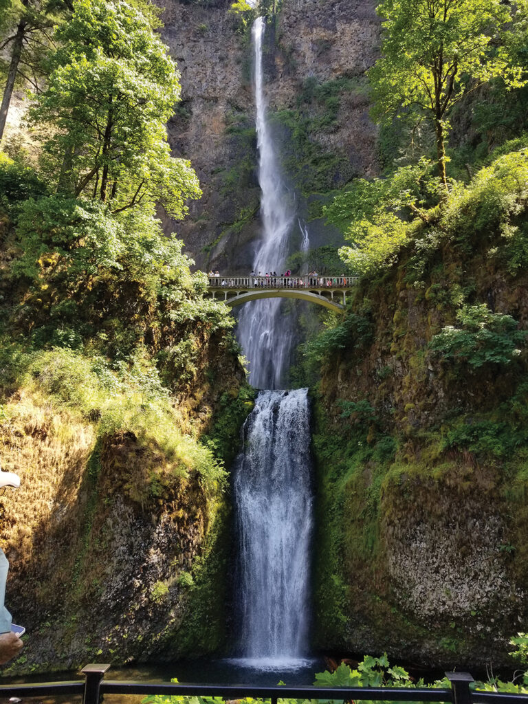 Multnomah Falls is the tallest of the 90 waterfalls in the Columbia River Gorge