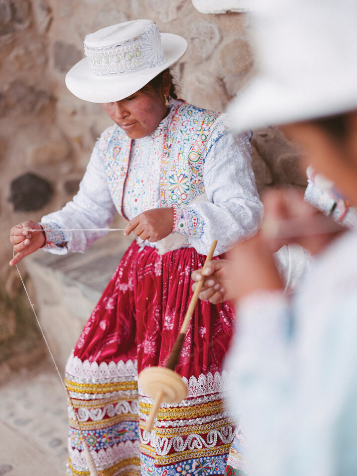 Collqua woman in traditional dress of the Colca Canyon