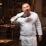 Chef Tony Nguyen with the Tomahawk Ribeye Steak