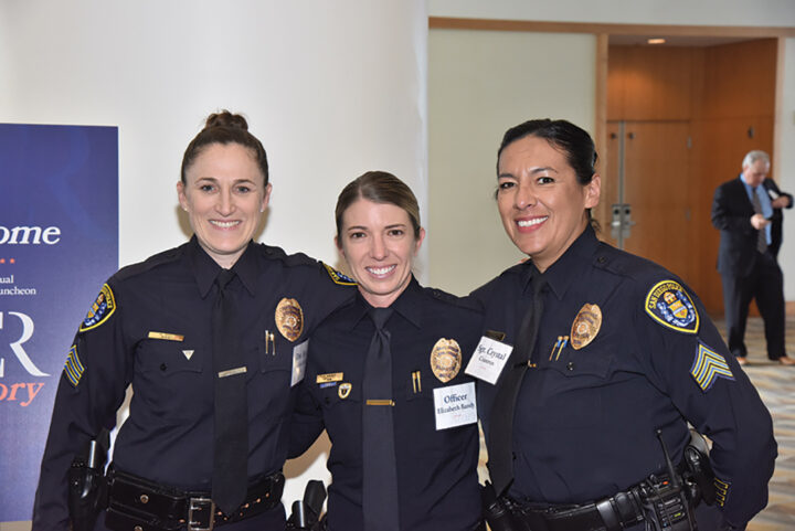 Detective Sergeant Alicia Hill, Officer Elizabeth Bandy, Sergeant Crystal Cisneros