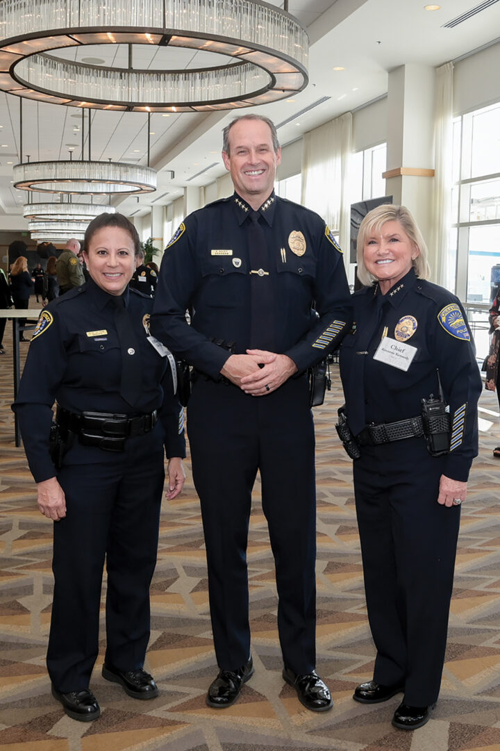 SDPD Officer Suzy De La Pena, SDPD Chief of Police David Nisleit, and Chula Vista Police Department Chief of Police Roxanne Kennedy