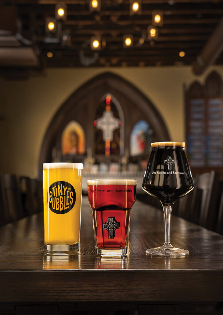 Last year, The Lost Abbey moved from its original brewery in San Marcos to share space with Mother Earth Brew Co. in Vista, and sister company, Pizza Port, took over the beers of their previously shared Port Brewing portfolio. Even with all that change, “The Abbey” remains a juggernaut, offering one of the broadest and most diverse lineups of beer in a county awash with it. Its quartet of tasting rooms in Cardiff-by-the-Sea, San Elijo Hills, Vista, and downtown’s East Village remain the best bets for locally produced brews — Belgian-inspired ales, barrel-aged sours, stouts, strong ales — and now 
a new line of hop-forward IPAs, including the 18-year-old company’s first-ever hazy.