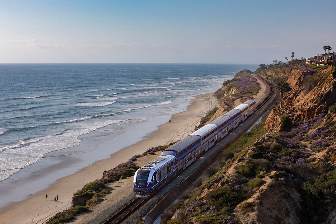 Amtrak’s Pacific Surfliner offers a smooth ride, gracious service, and a wonderful view all the way up the coast