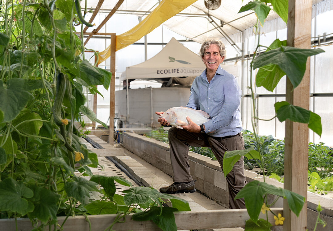 Bill Toone, founder and interim director of ECOLIFE Conservation, at the nonprofit’s Aquaponics Innovation Center in Escondido