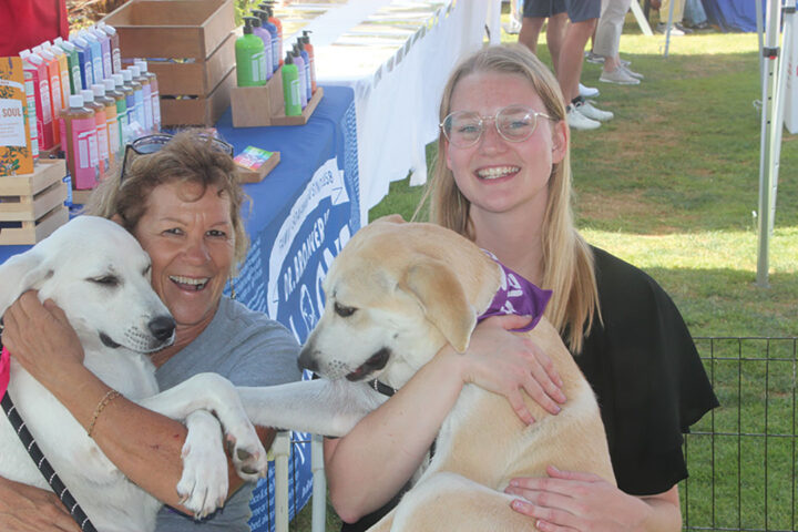 Dana Flach with Ashley and Gwen LaMar with Mary