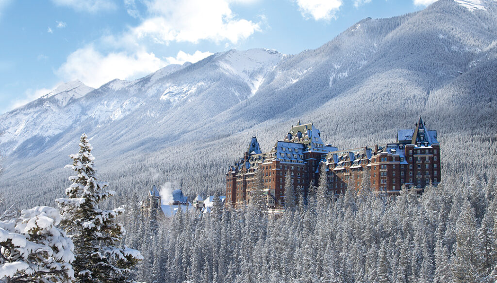 The Fairmont Banff Springs Hotel is nestled in the majestic Canadian Rockies